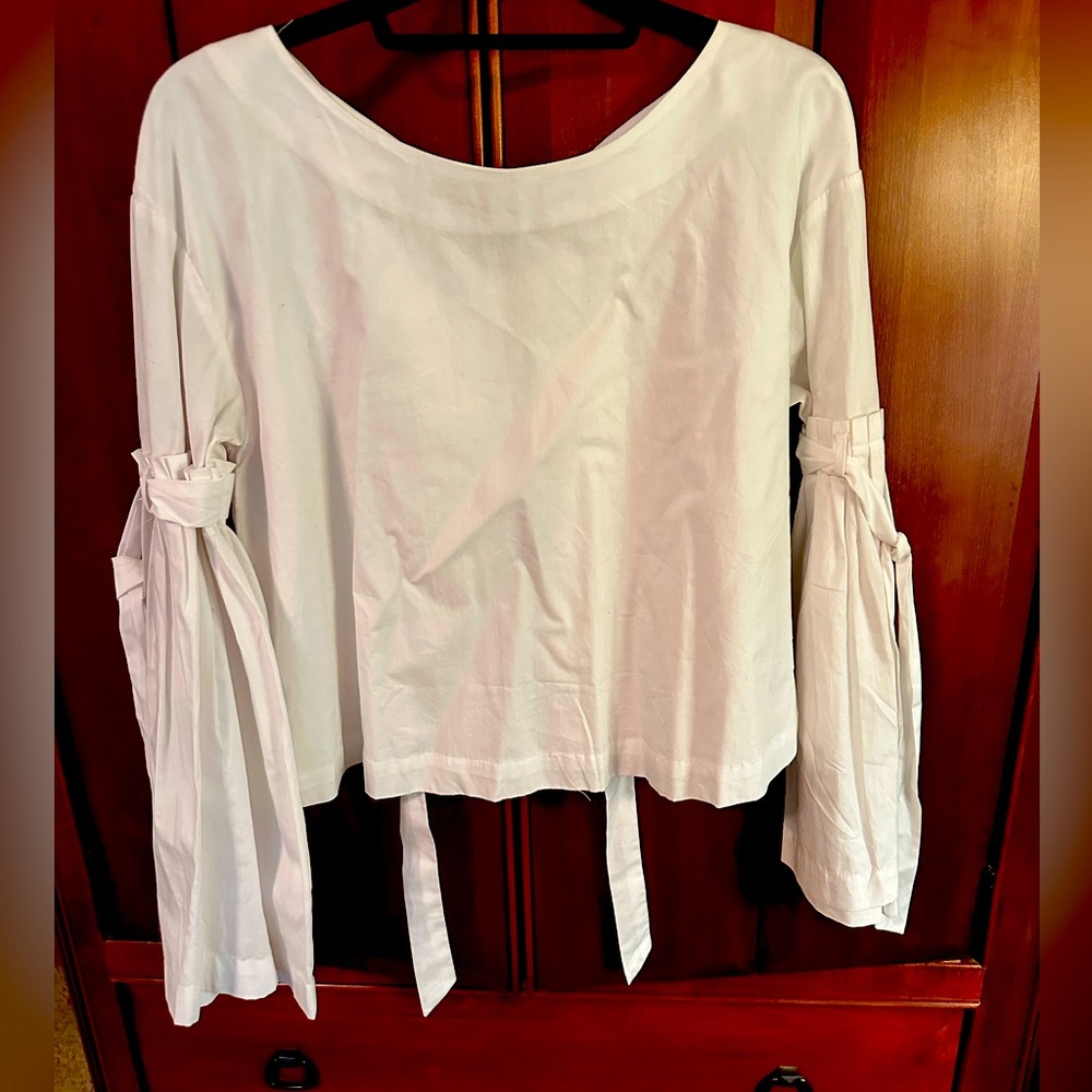 Free People long sleeve white blouse